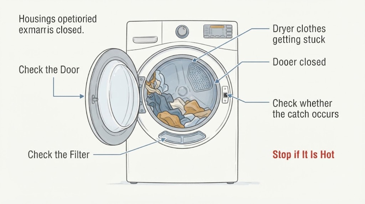 Dryer clothes getting stuck