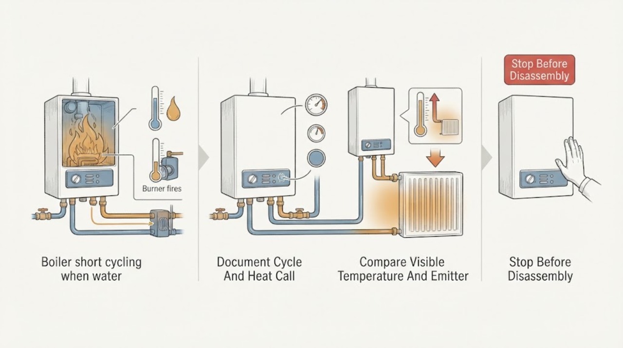 Boiler short cycling when water