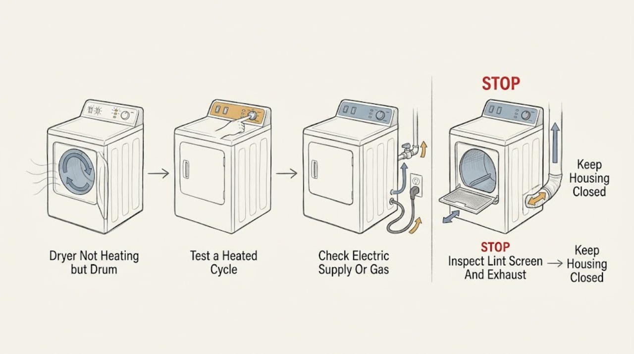 Dryer Not Heating but Drum