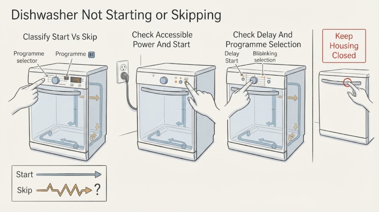 Dishwasher Not Starting or Skipping