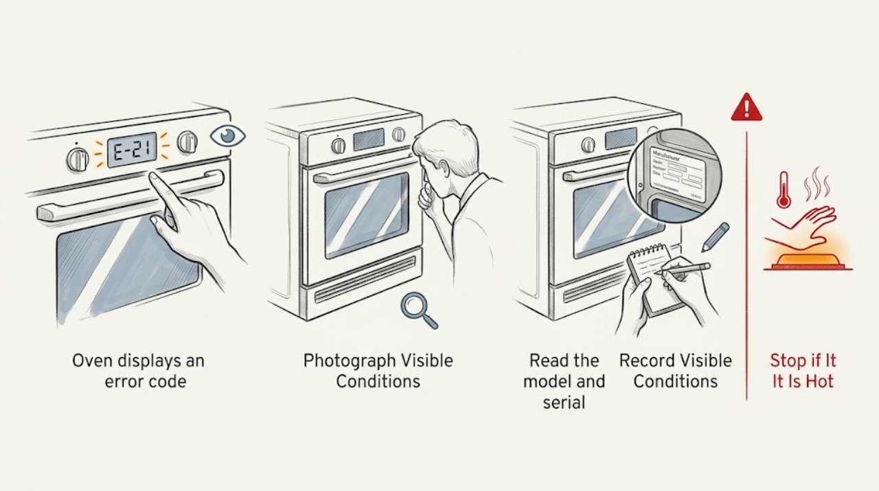 Oven displays an error code