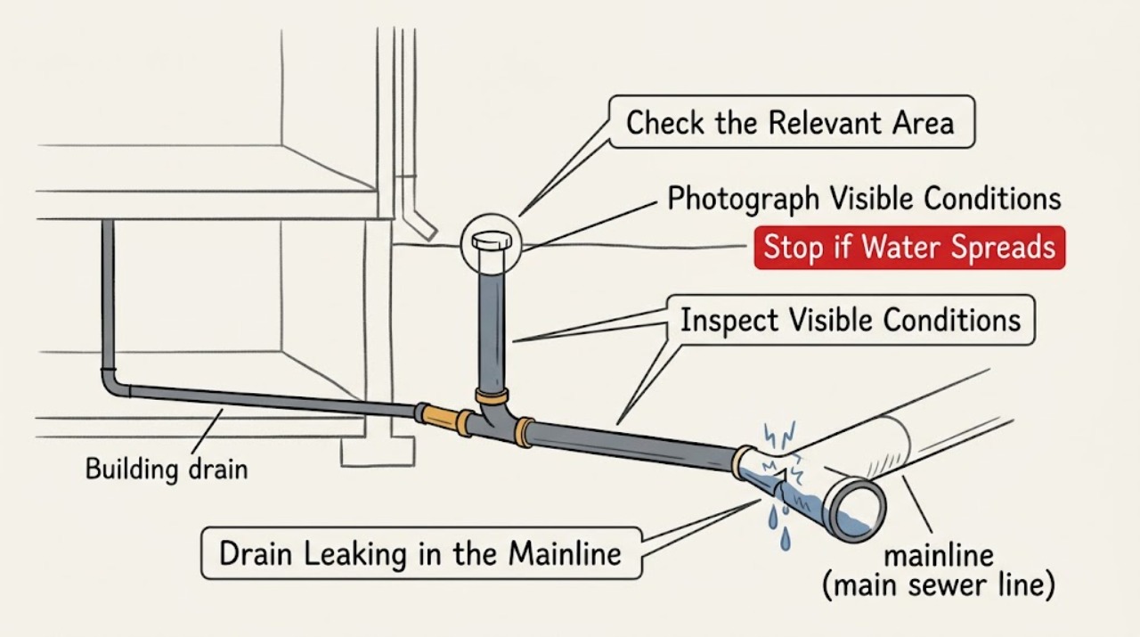 Drain Leaking in the Mainline