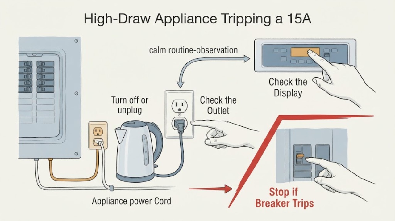 High-Draw Appliance Tripping a 15A