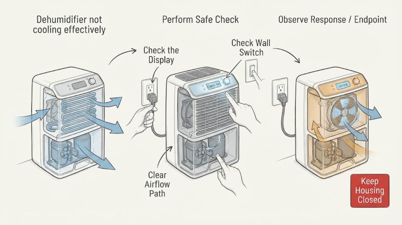Dehumidifier not cooling effectively