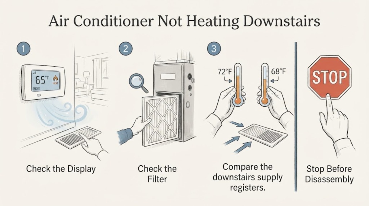Air Conditioner Not Heating Downstairs