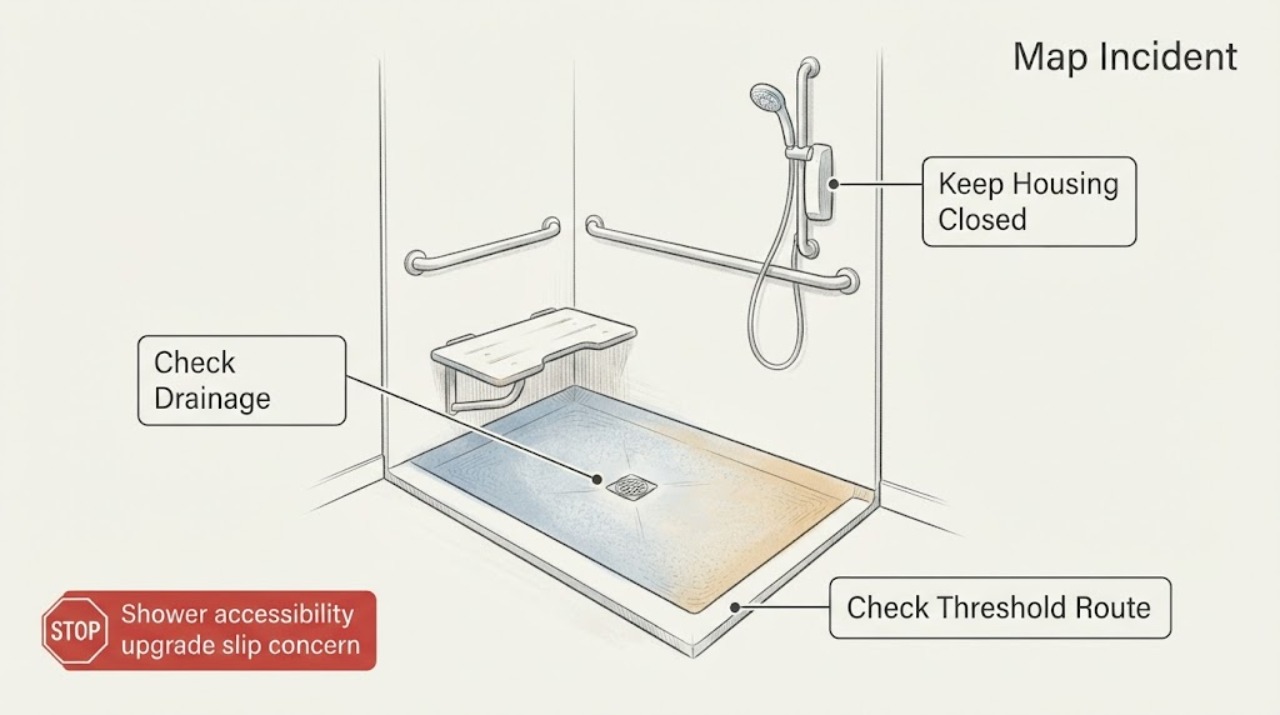 Shower accessibility upgrade slip concern