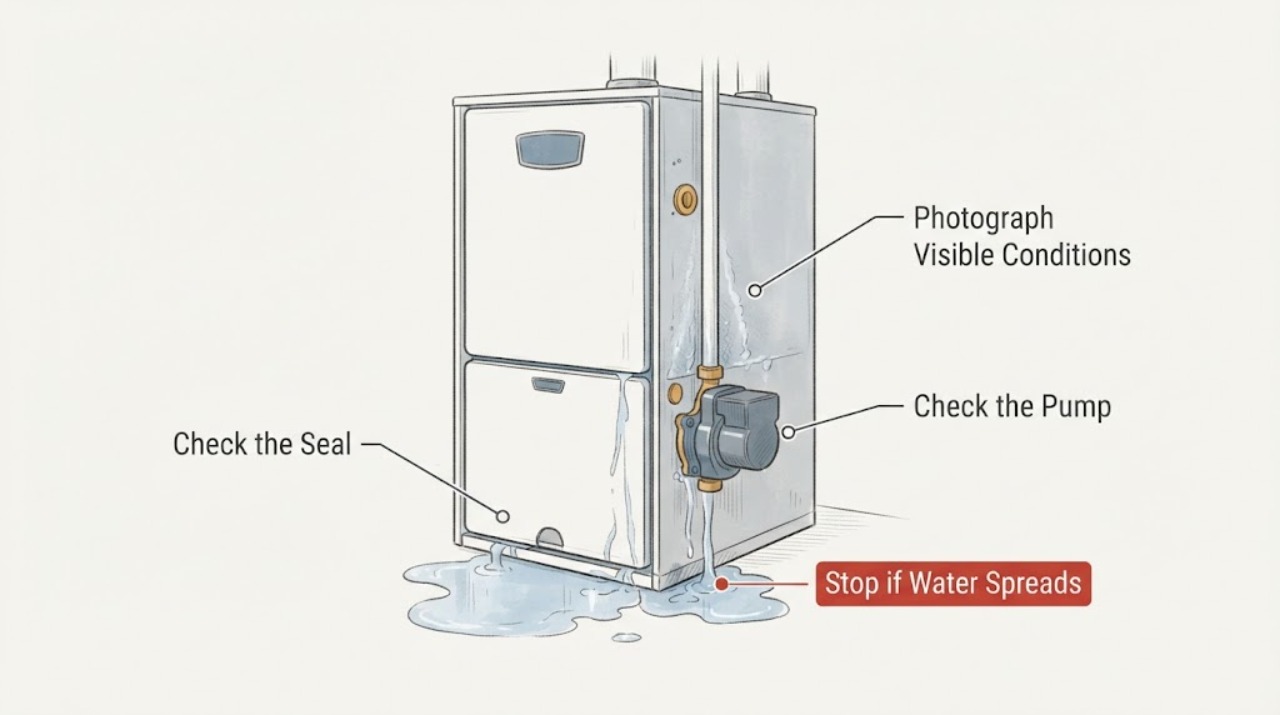Boiler leaking water leak changes