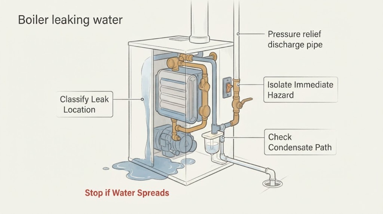 Boiler leaking water