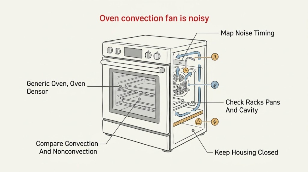 Oven convection fan is noisy