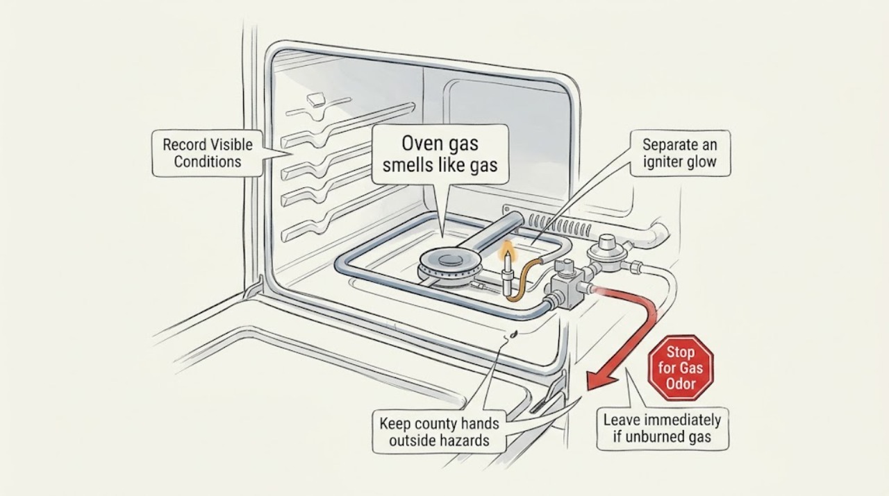 Oven gas smells like gas