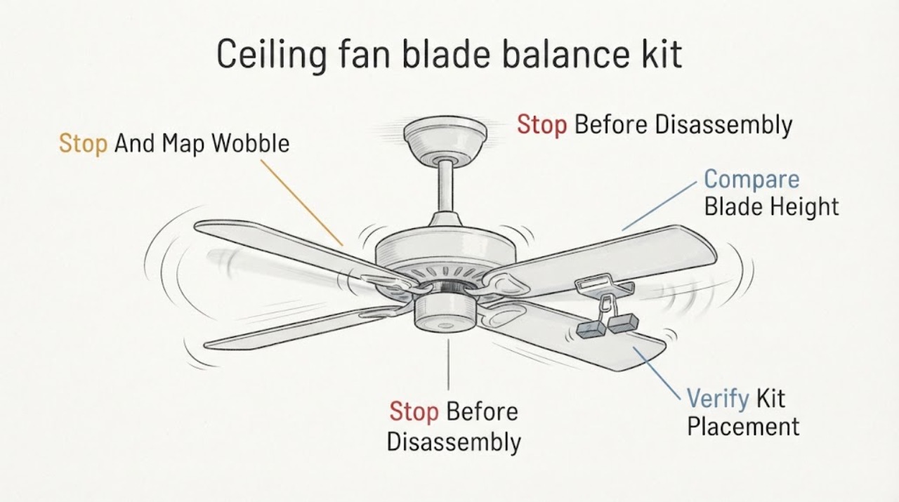 Ceiling fan blade balance kit
