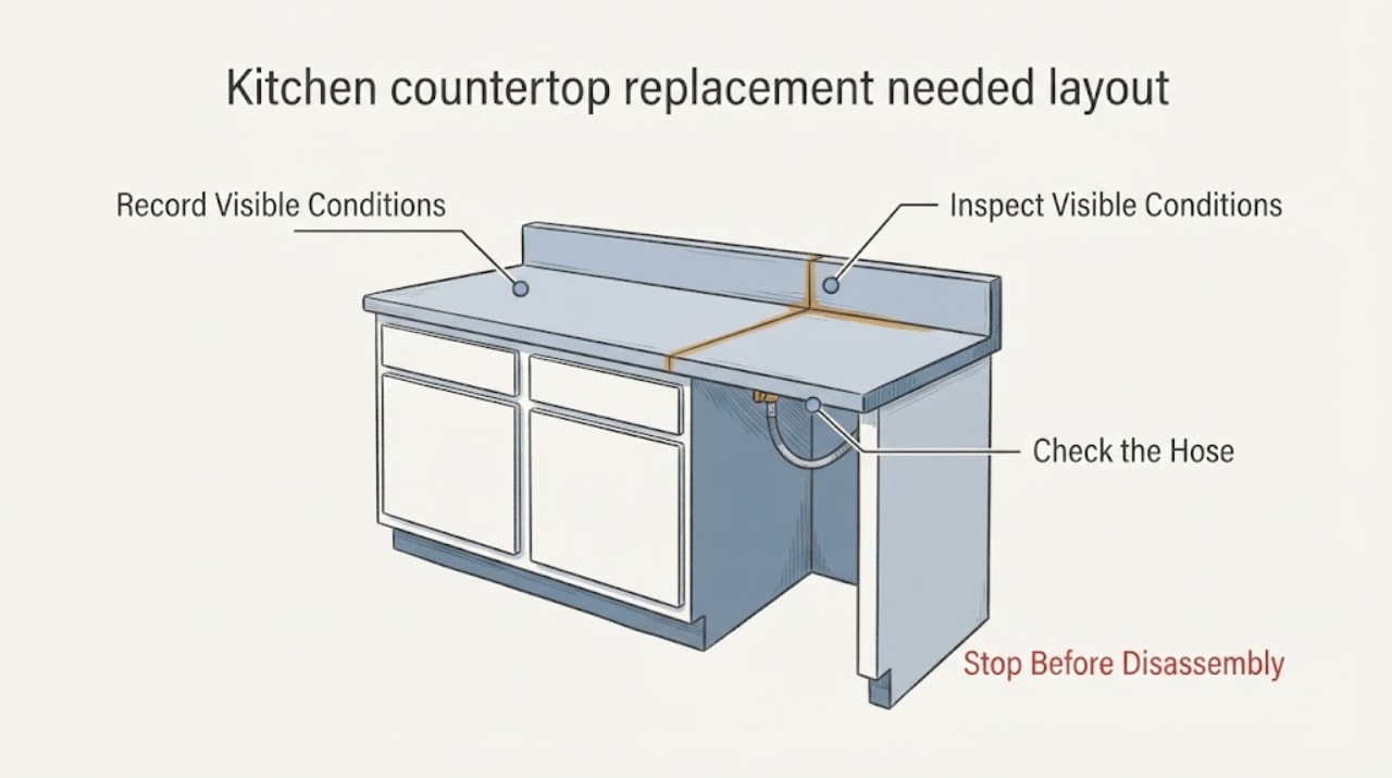 Kitchen countertop replacement needed layout