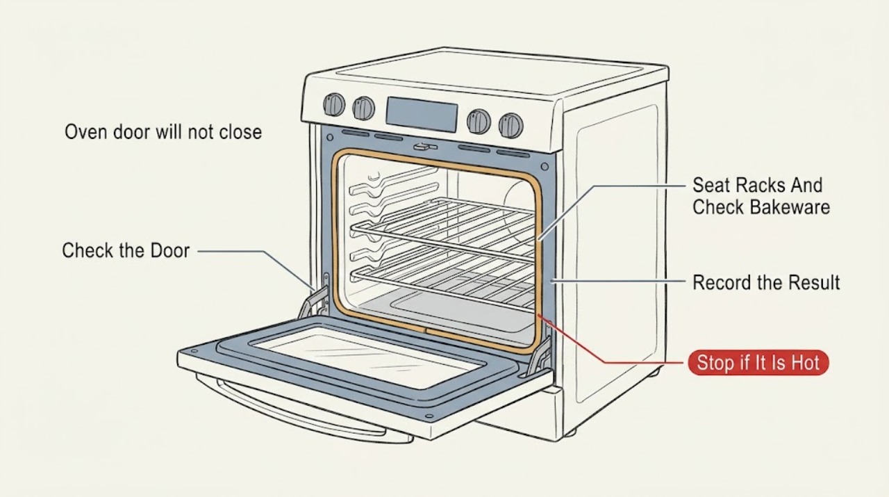 Oven door will not close