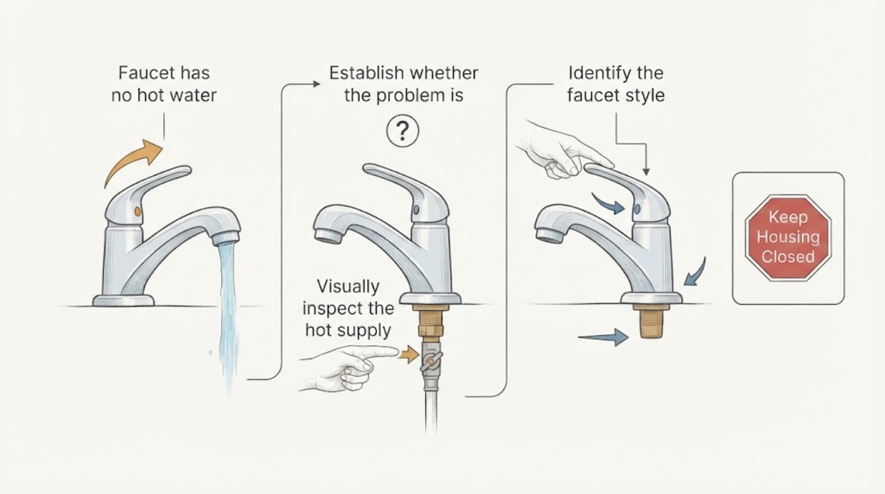 Faucet has no hot water