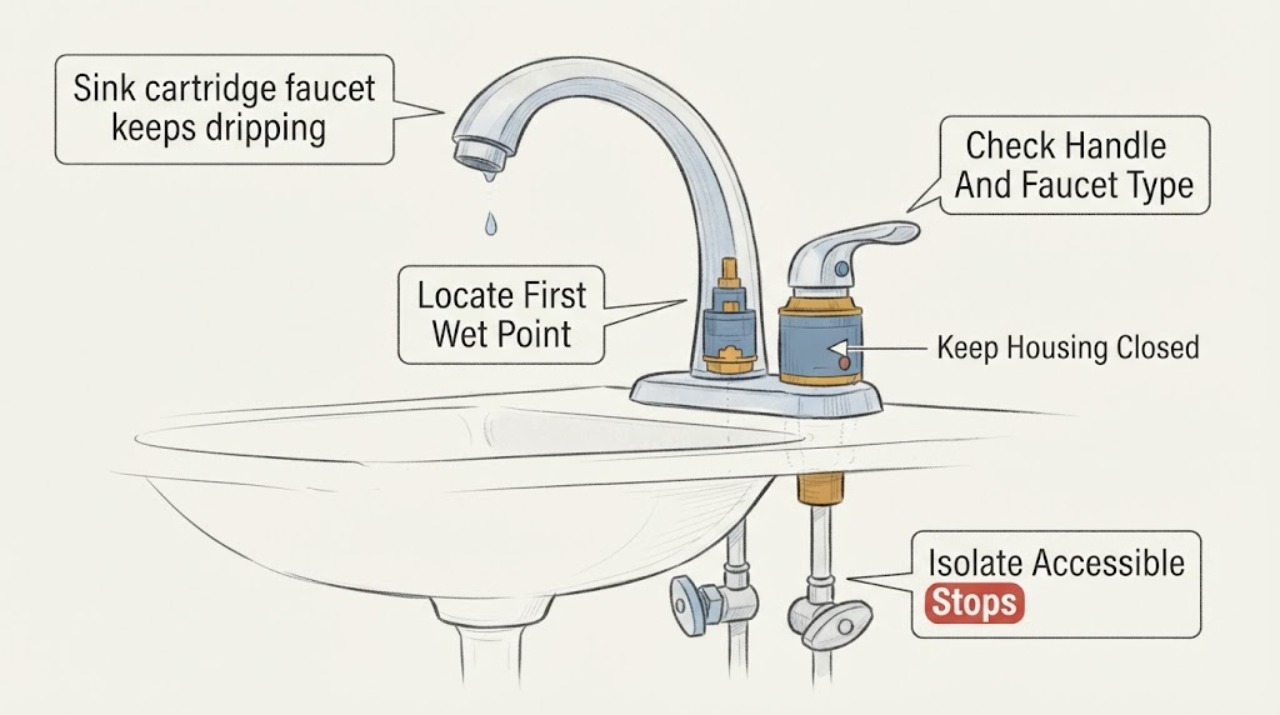 Sink cartridge faucet keeps dripping