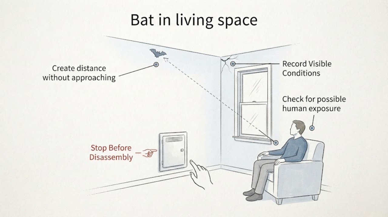 Bat in living space