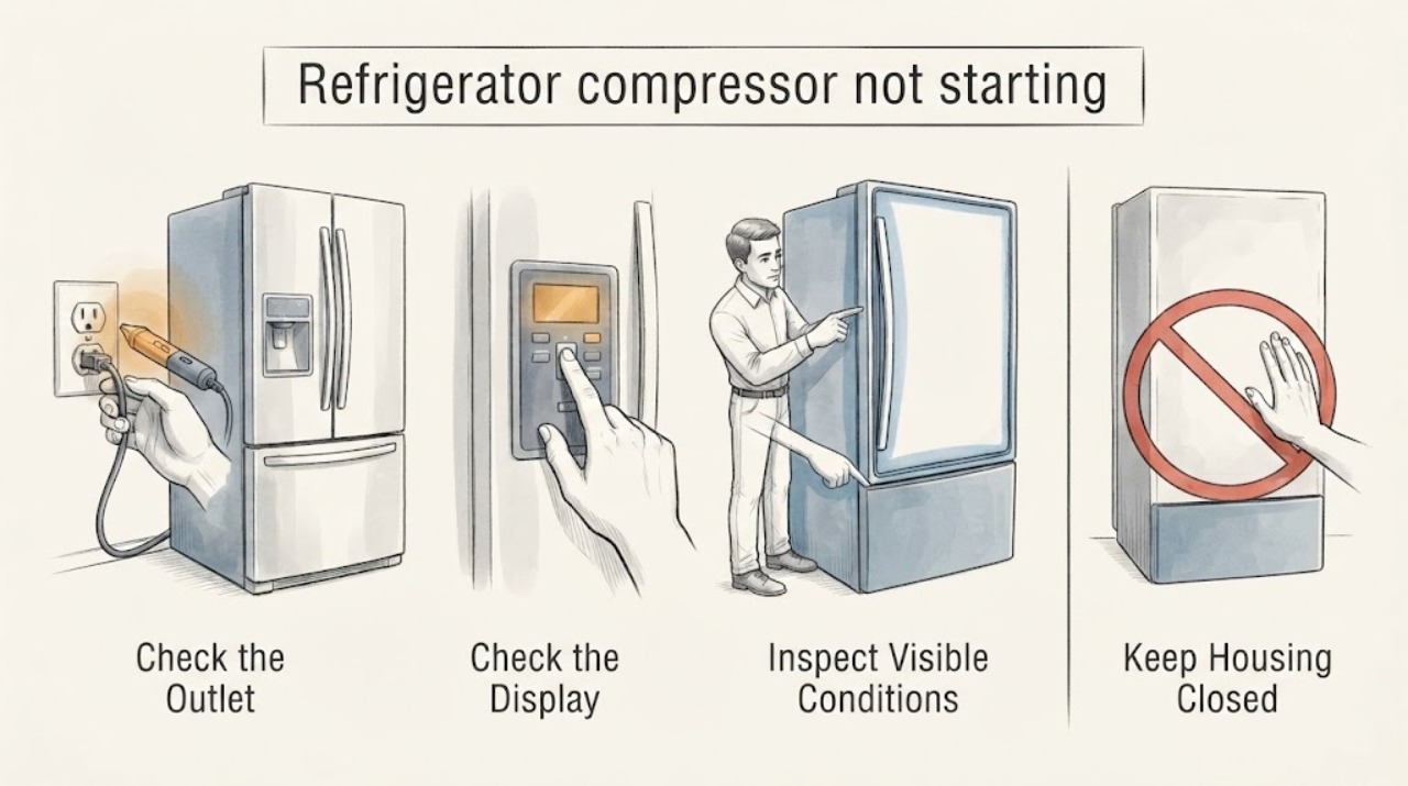 Refrigerator compressor not starting