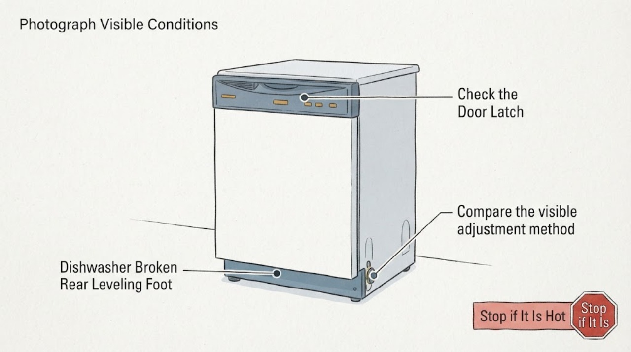 Dishwasher Broken Rear Leveling Foot