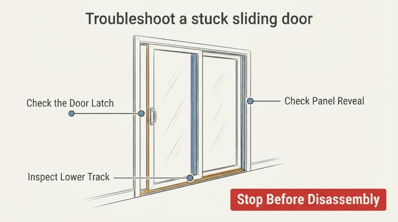 Troubleshoot a stuck sliding door