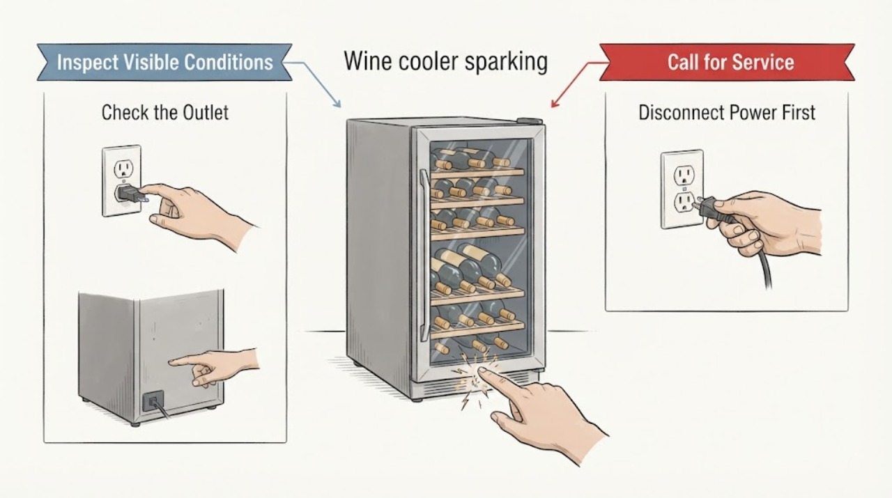 Wine cooler sparking