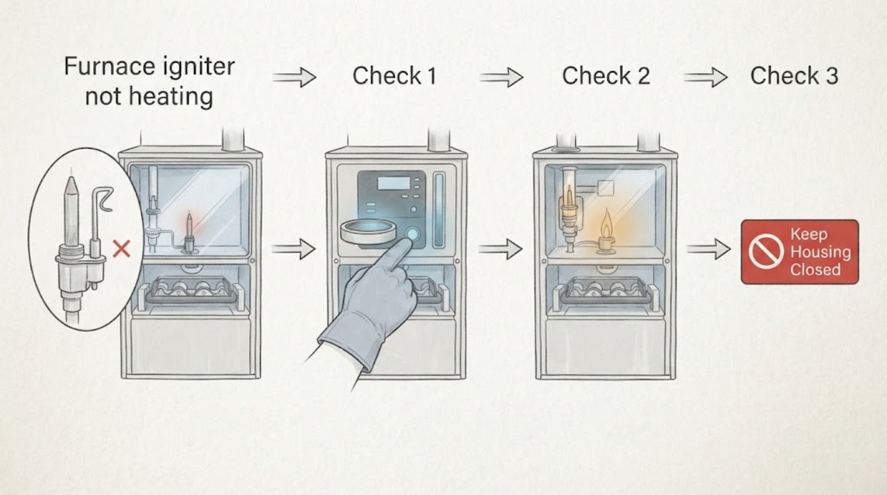 Furnace igniter not heating