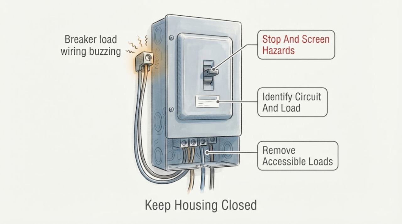 Breaker load wiring buzzing