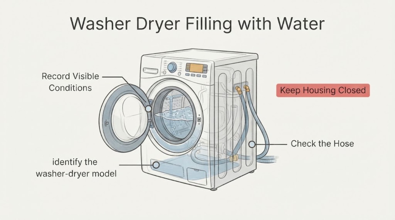 Washer Dryer Filling with Water