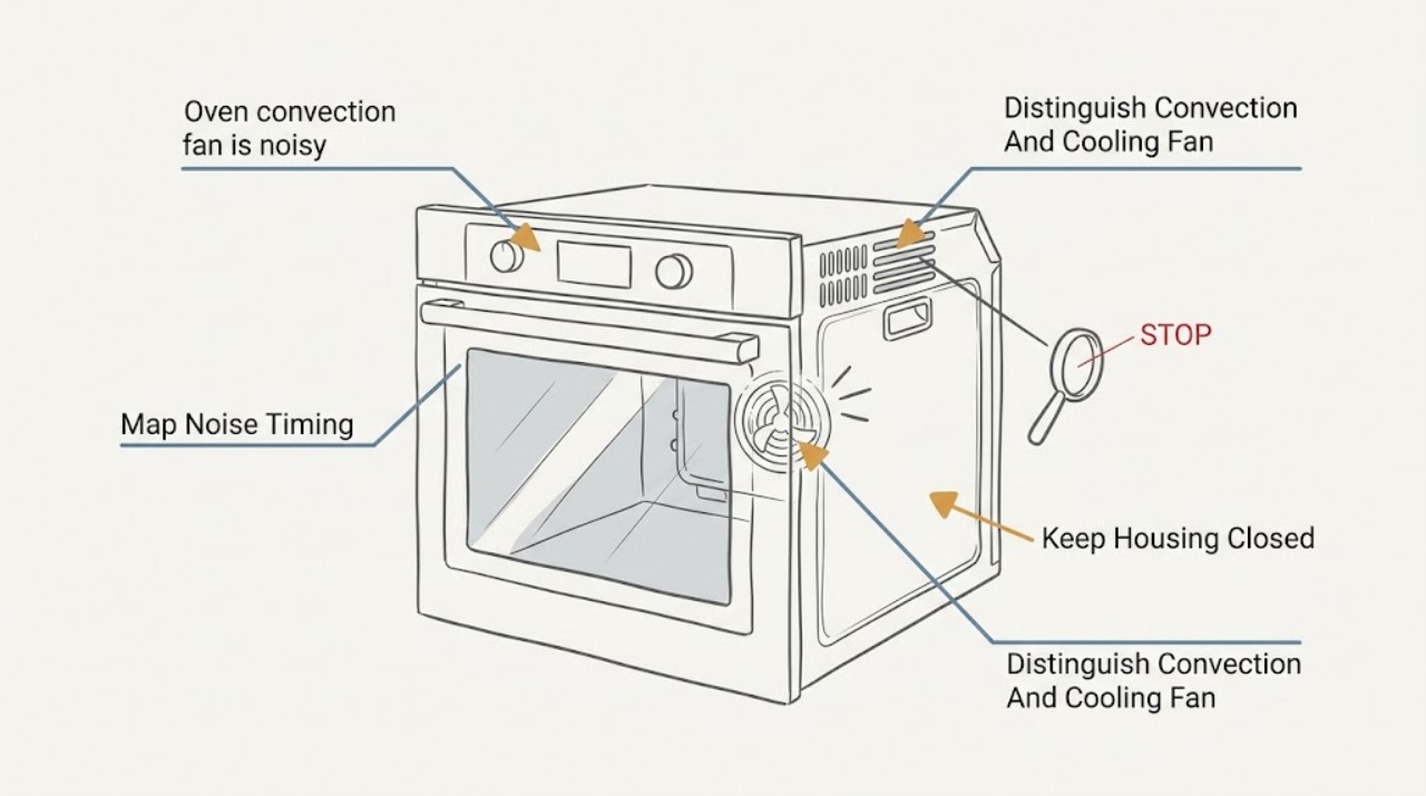 Oven convection fan is noisy
