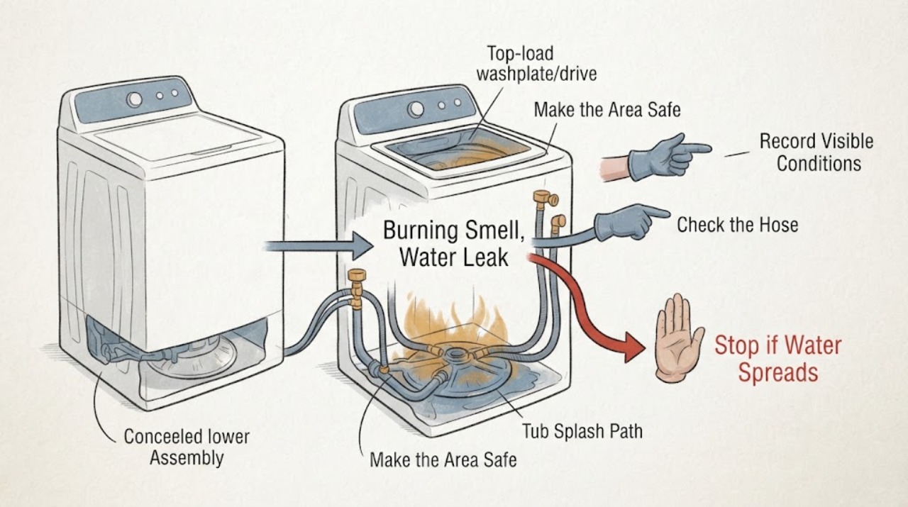 Burning Smell, Water Leak