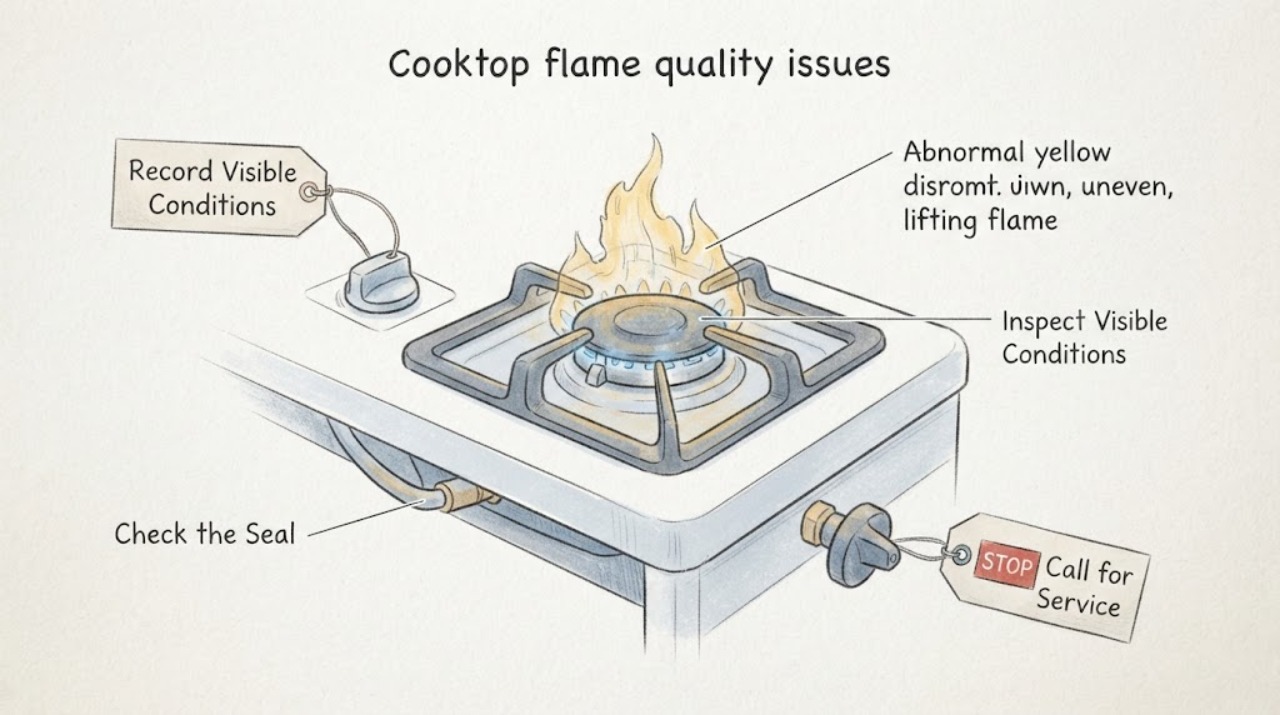 Cooktop flame quality issues |