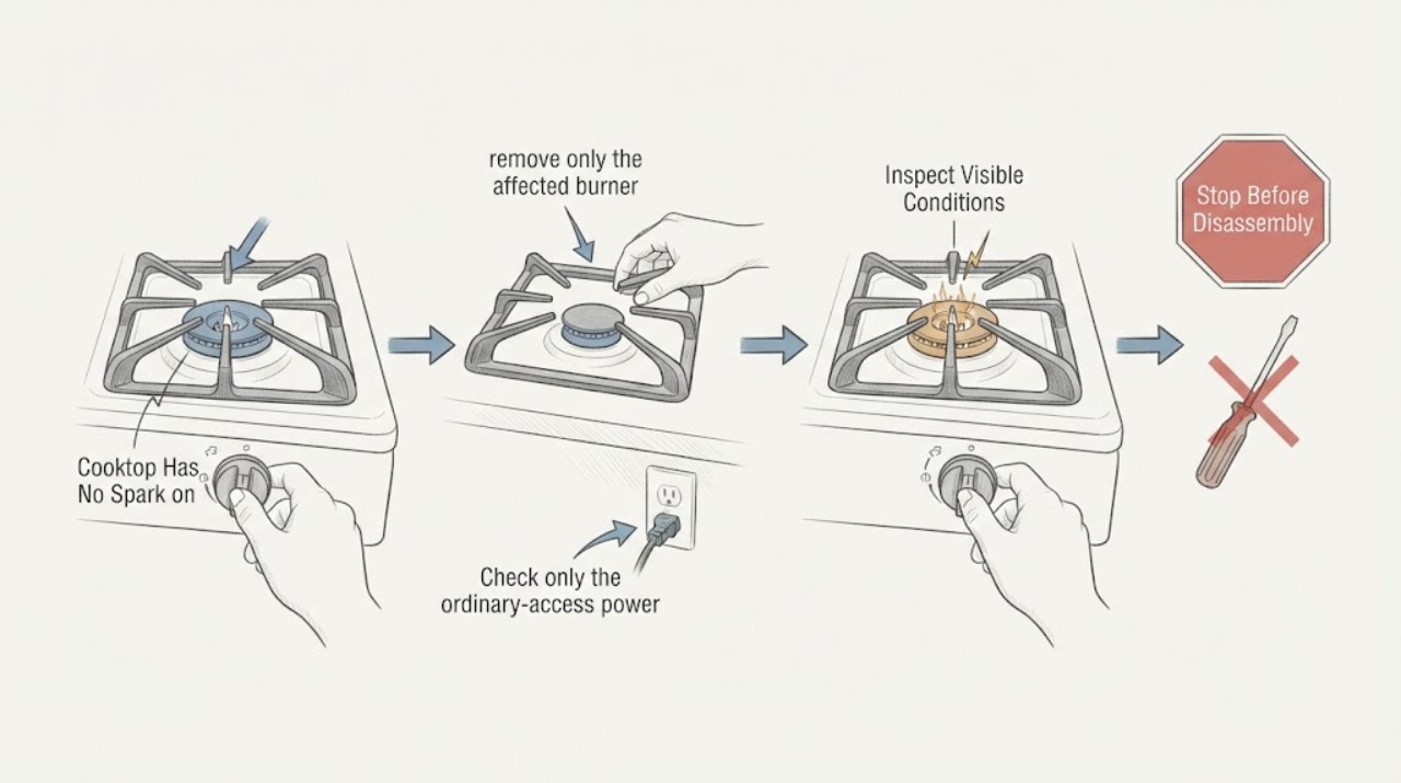Cooktop Has No Spark on