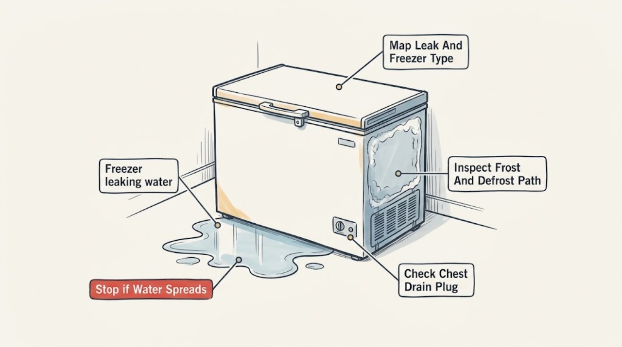 Freezer leaking water