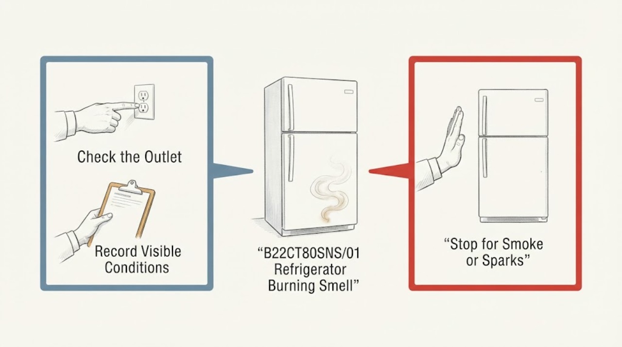 B22CT80SNS/01 Refrigerator Burning Smell
