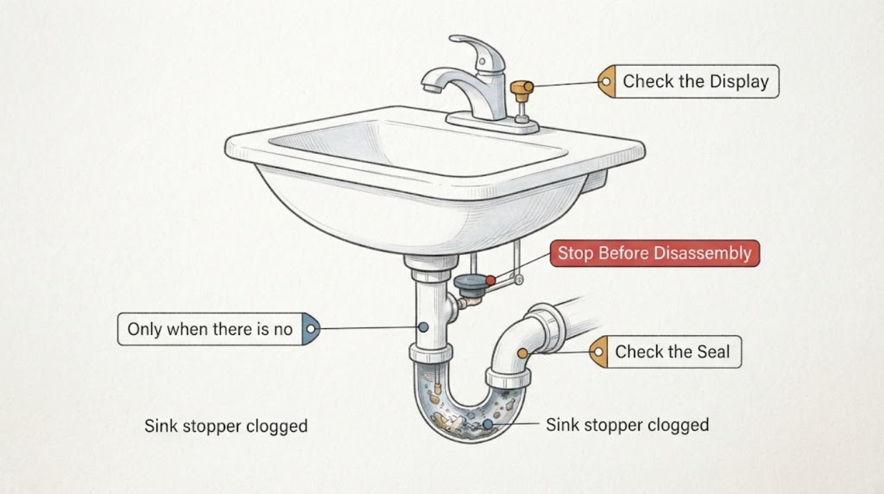Sink stopper clogged