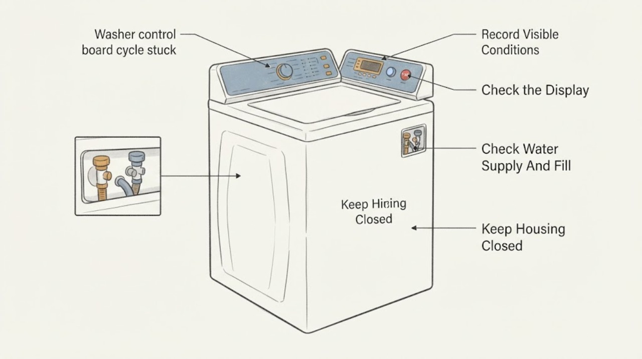Washer control board cycle stuck