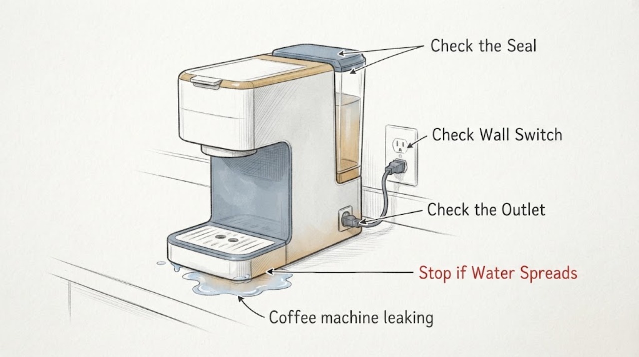 Coffee machine leaking