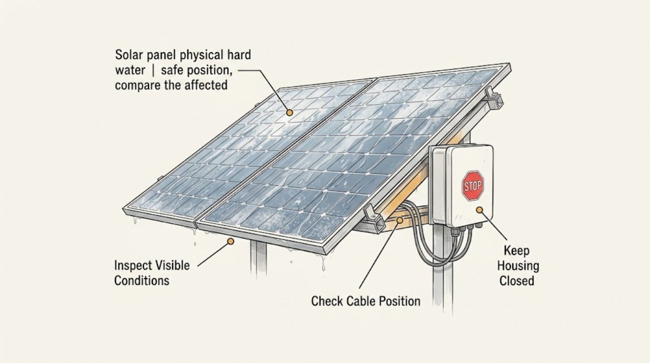 Solar panel physical hard water
