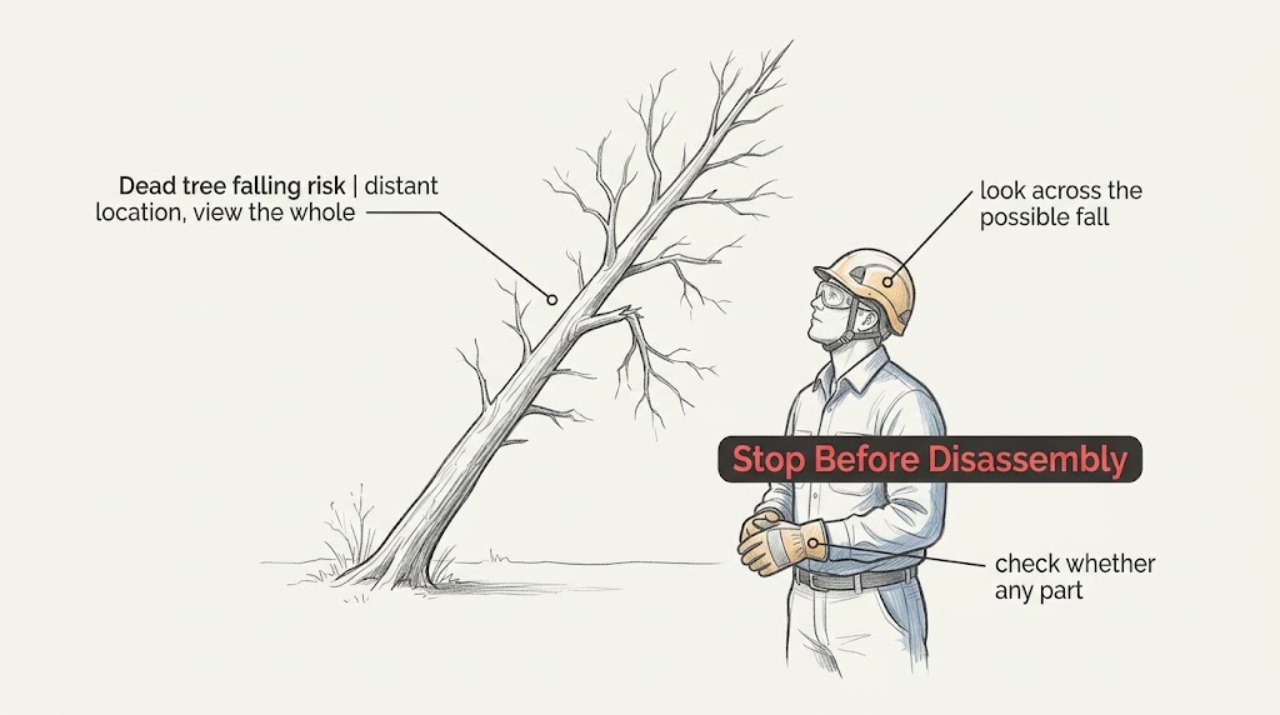 Dead tree falling risk