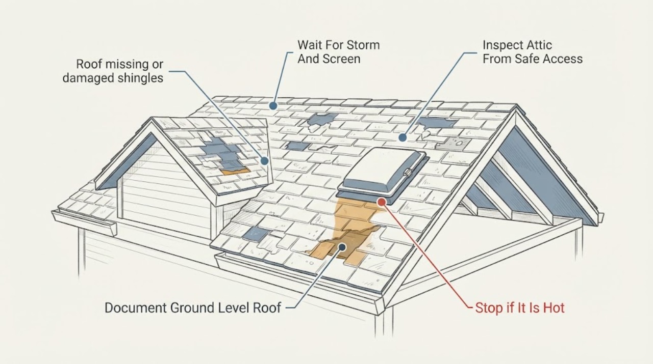 Roof missing or damaged shingles