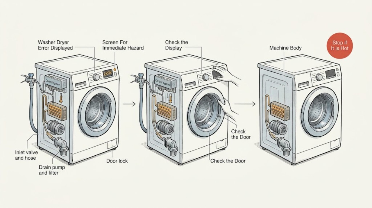 Washer Dryer Error Displayed