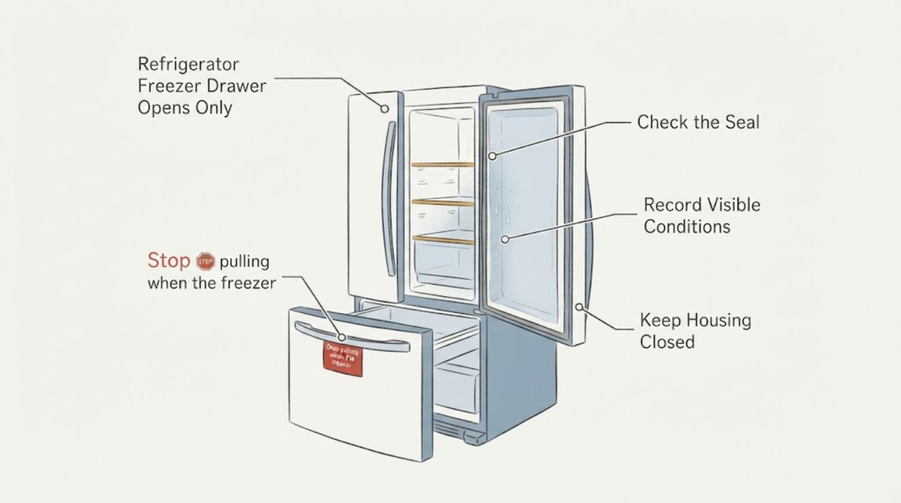 Refrigerator Freezer Drawer Opens Only