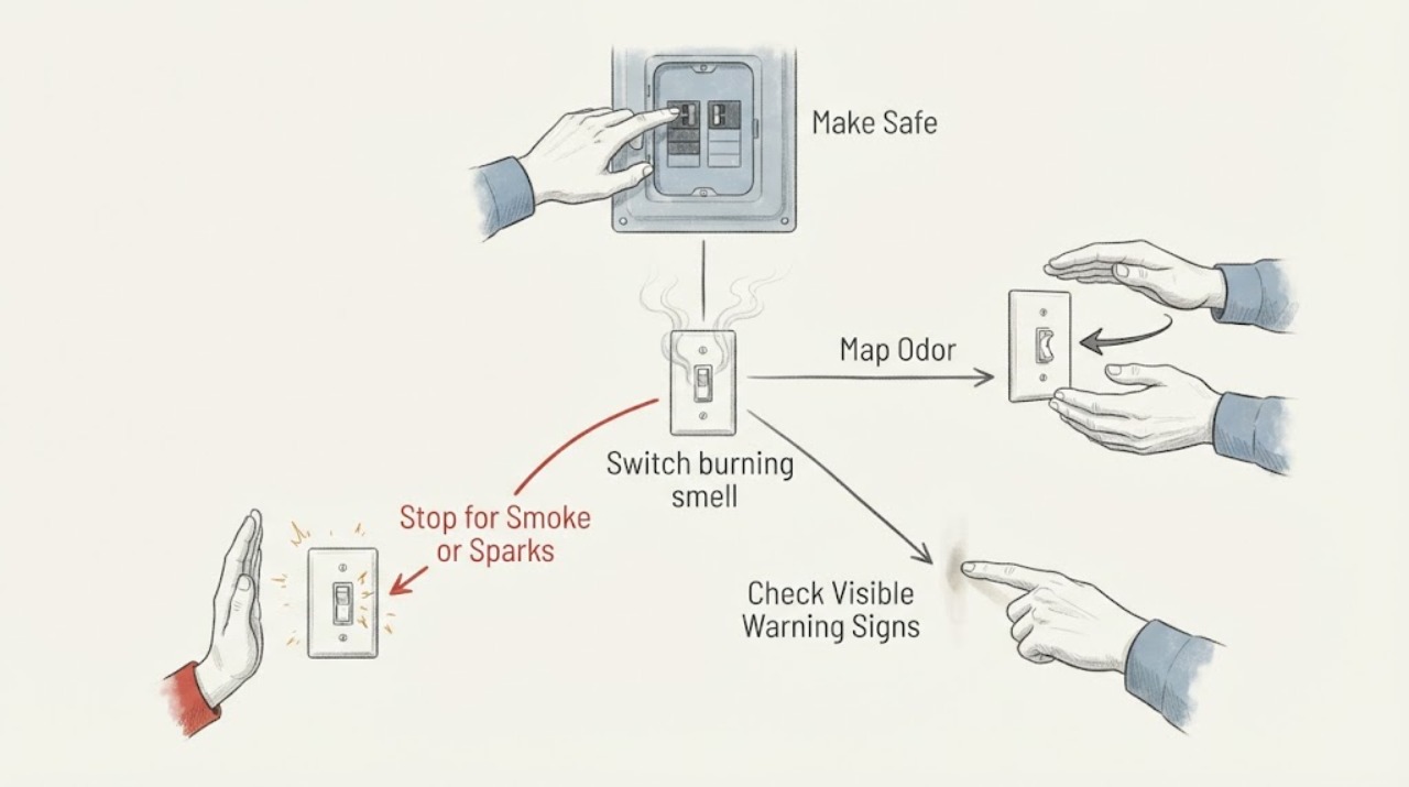 Switch burning smell