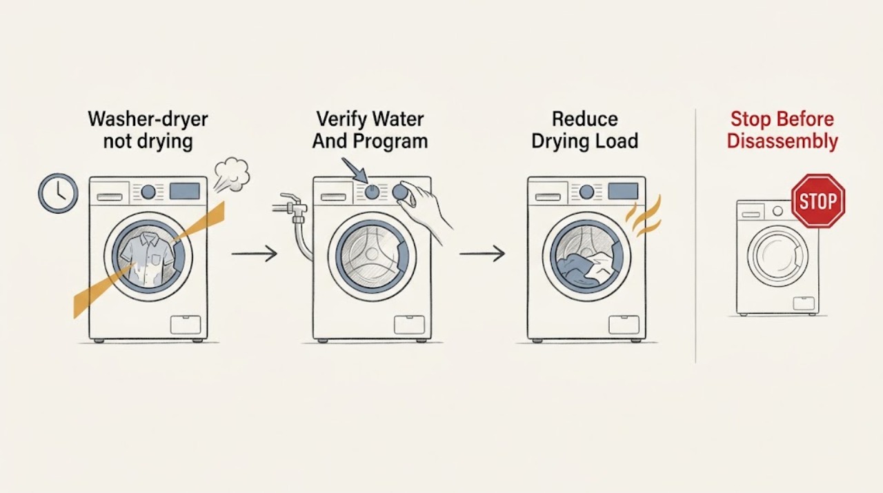 Washer-dryer not drying