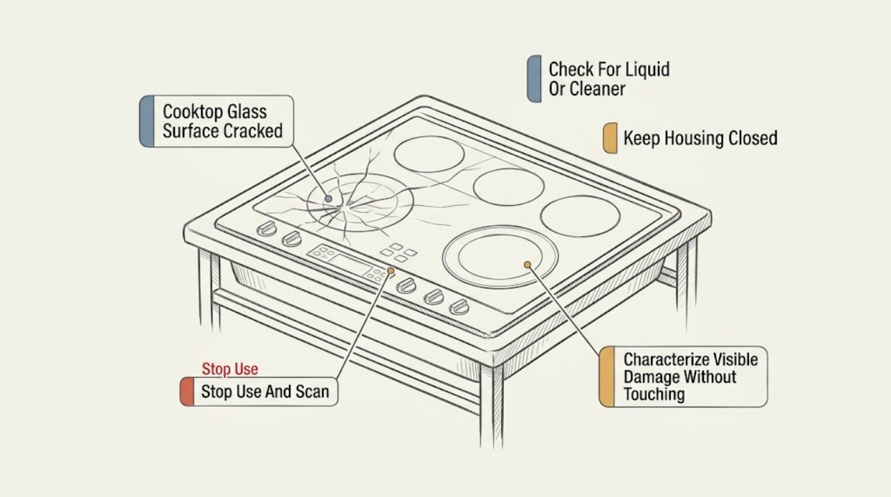 Cooktop Glass Surface Cracked