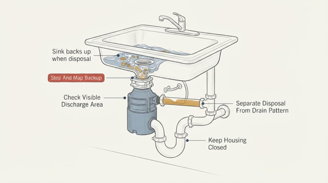 Sink backs up when disposal