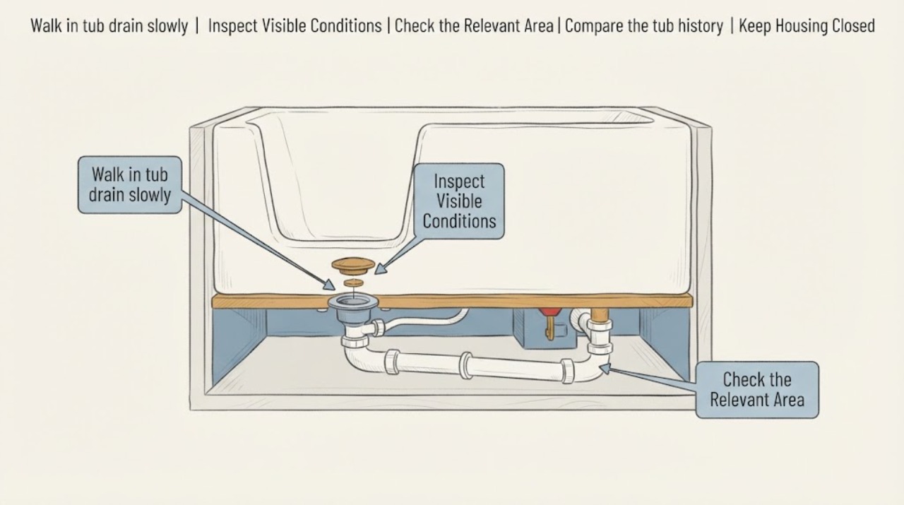 Walk in tub drain slowly