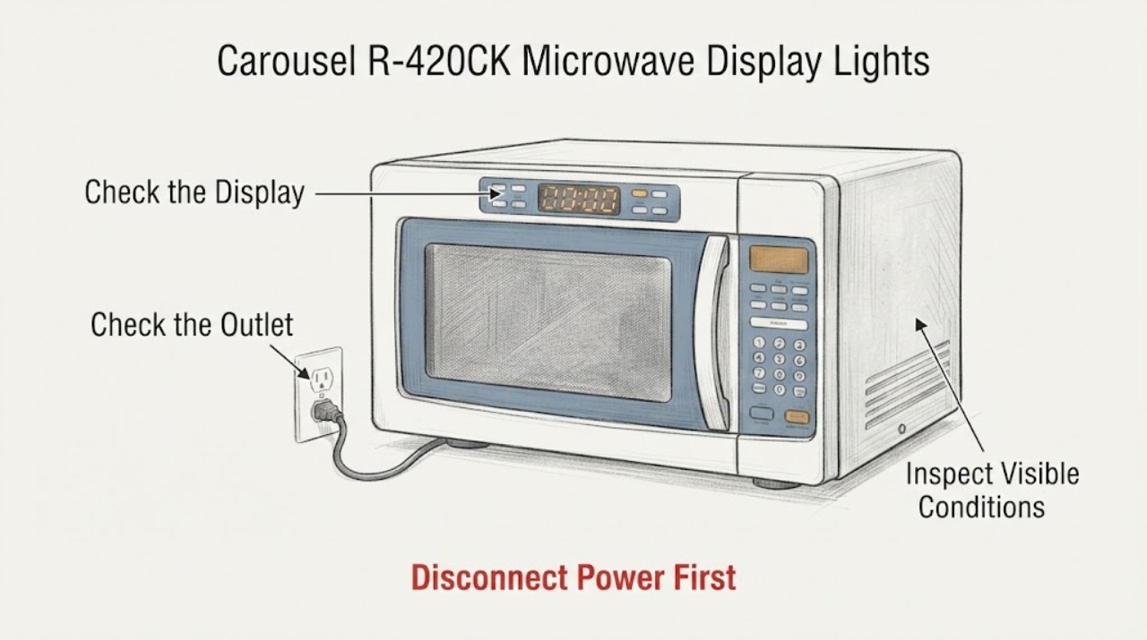 Carousel R-420CK Microwave Display Lights