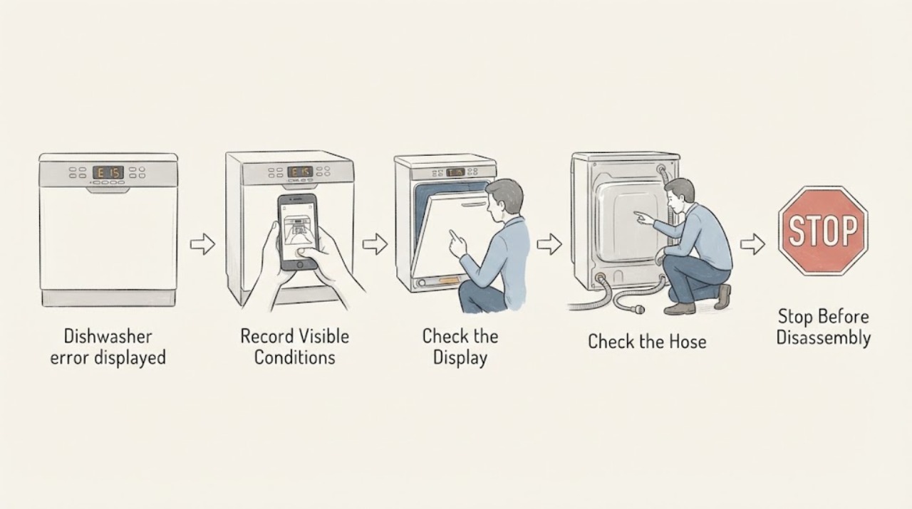 Dishwasher error displayed