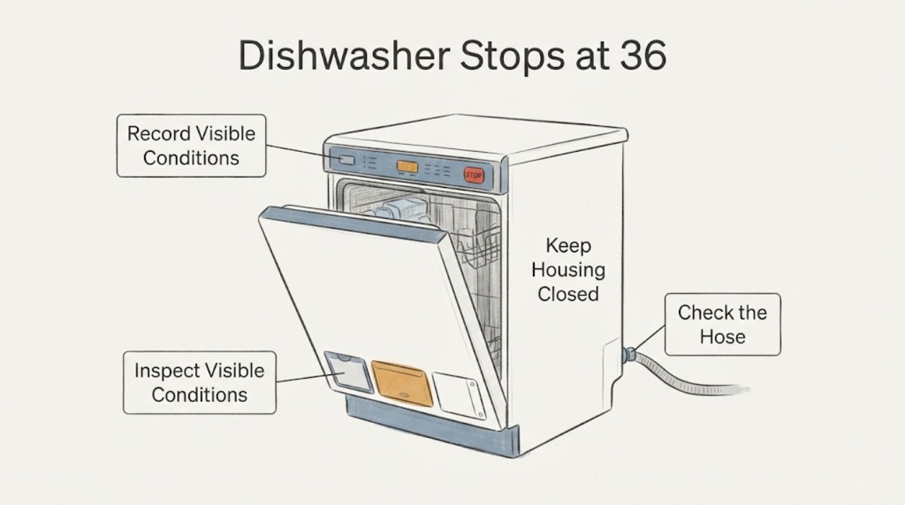 Dishwasher Stops at 36