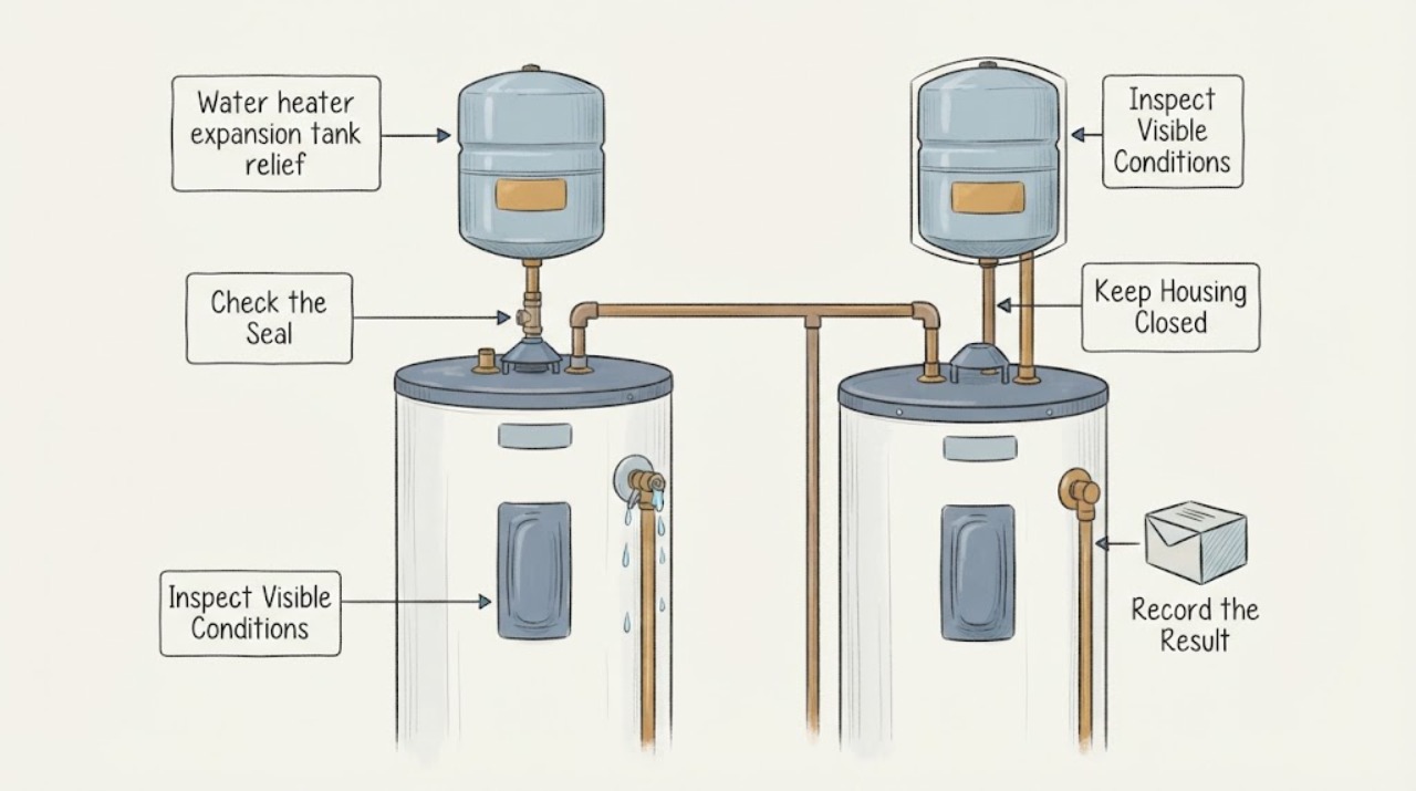 Water heater expansion tank relief